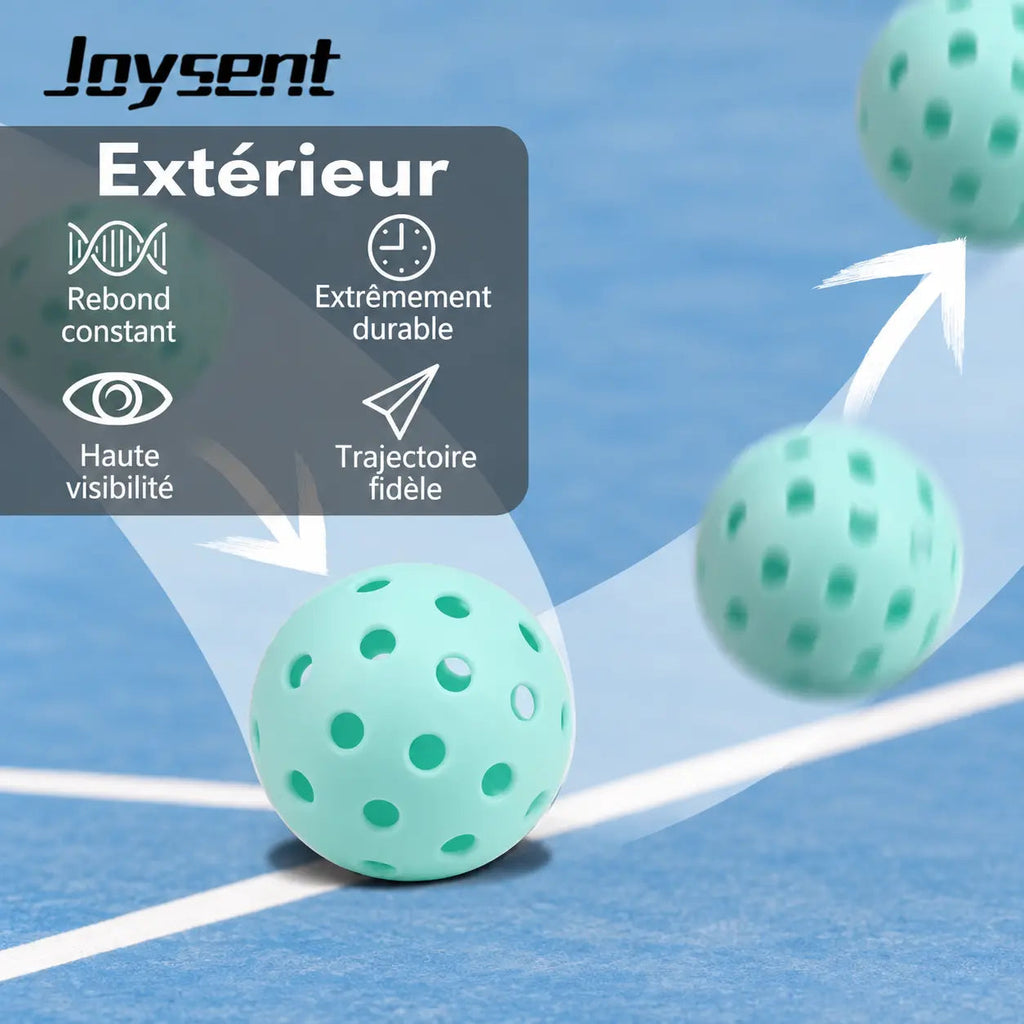 Balles de Pickleball bleu clair extérieur 40 trous - Joysent Pickleline