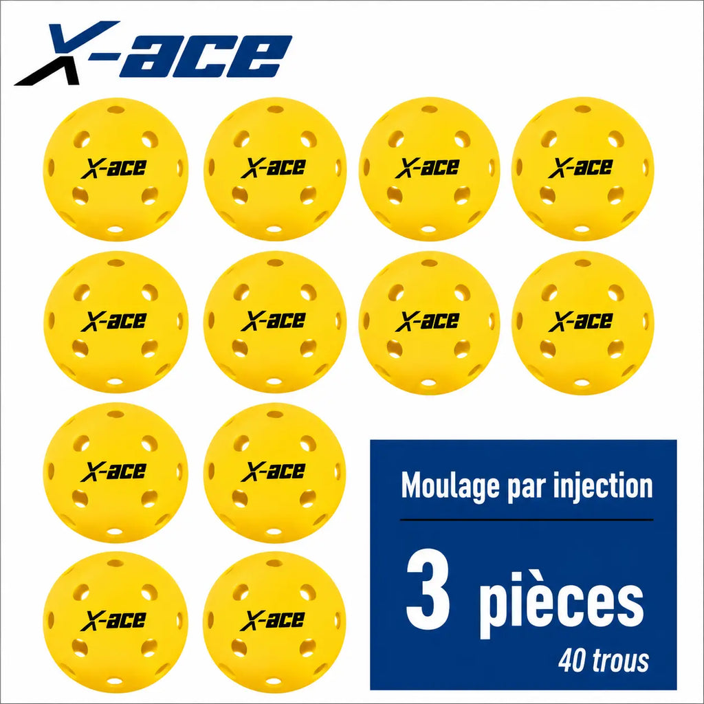 Balle de Pickleball X-ace extérieur | 40 Trous Pickleline