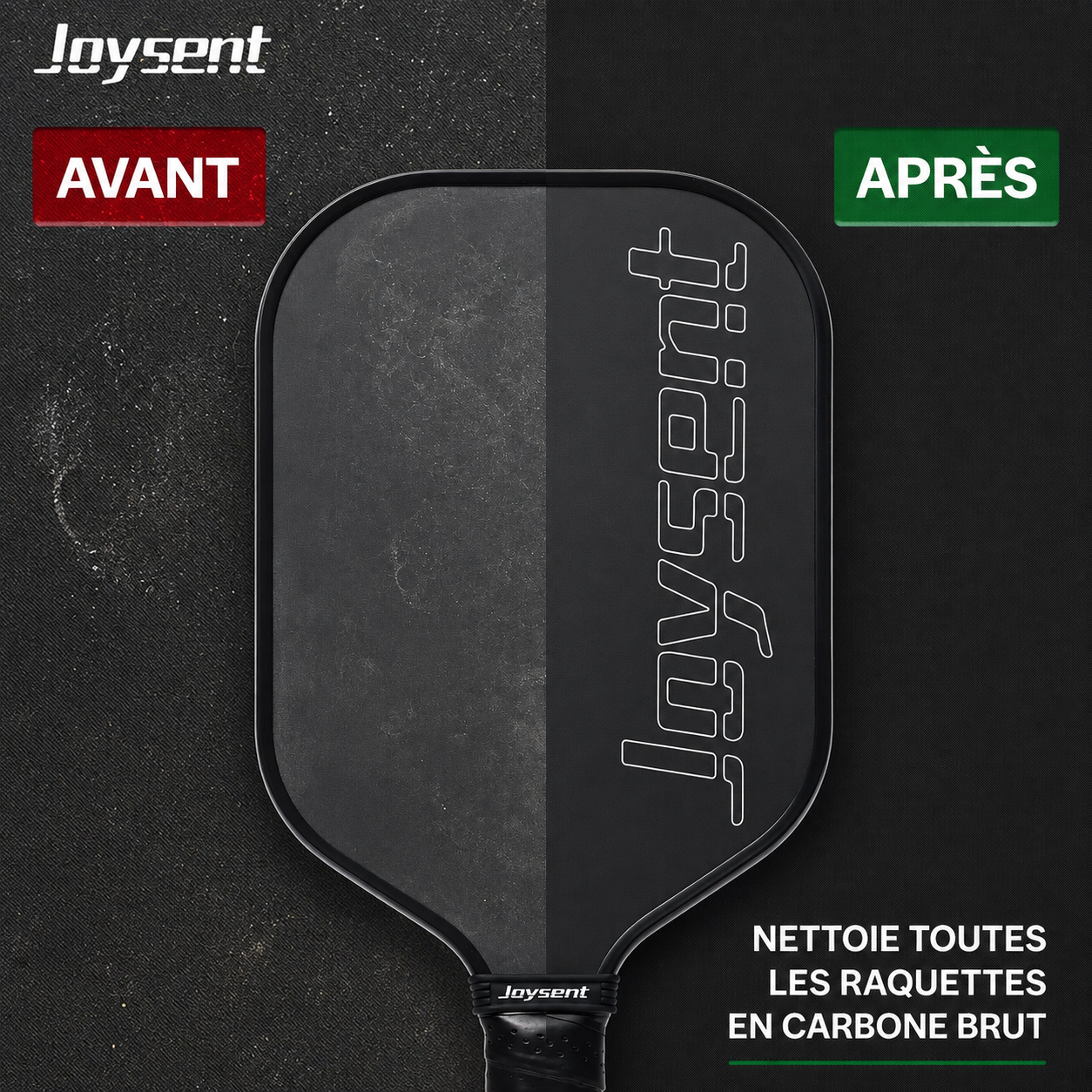 Joysent Pickleball Paddle Eraser Carbon Fiber Pickle Ball Racket Cleaner Rubber Eraser To Remove Ball Residue Dirt And Scratches