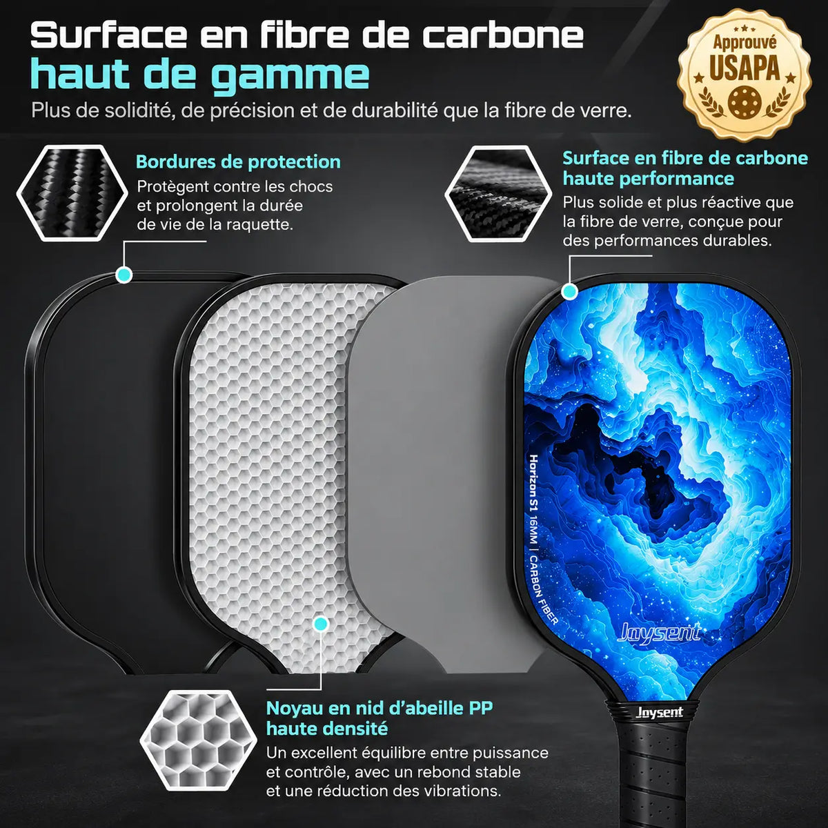 Raquette Pickleball T300 Ultralégère - Joysent Pickleline