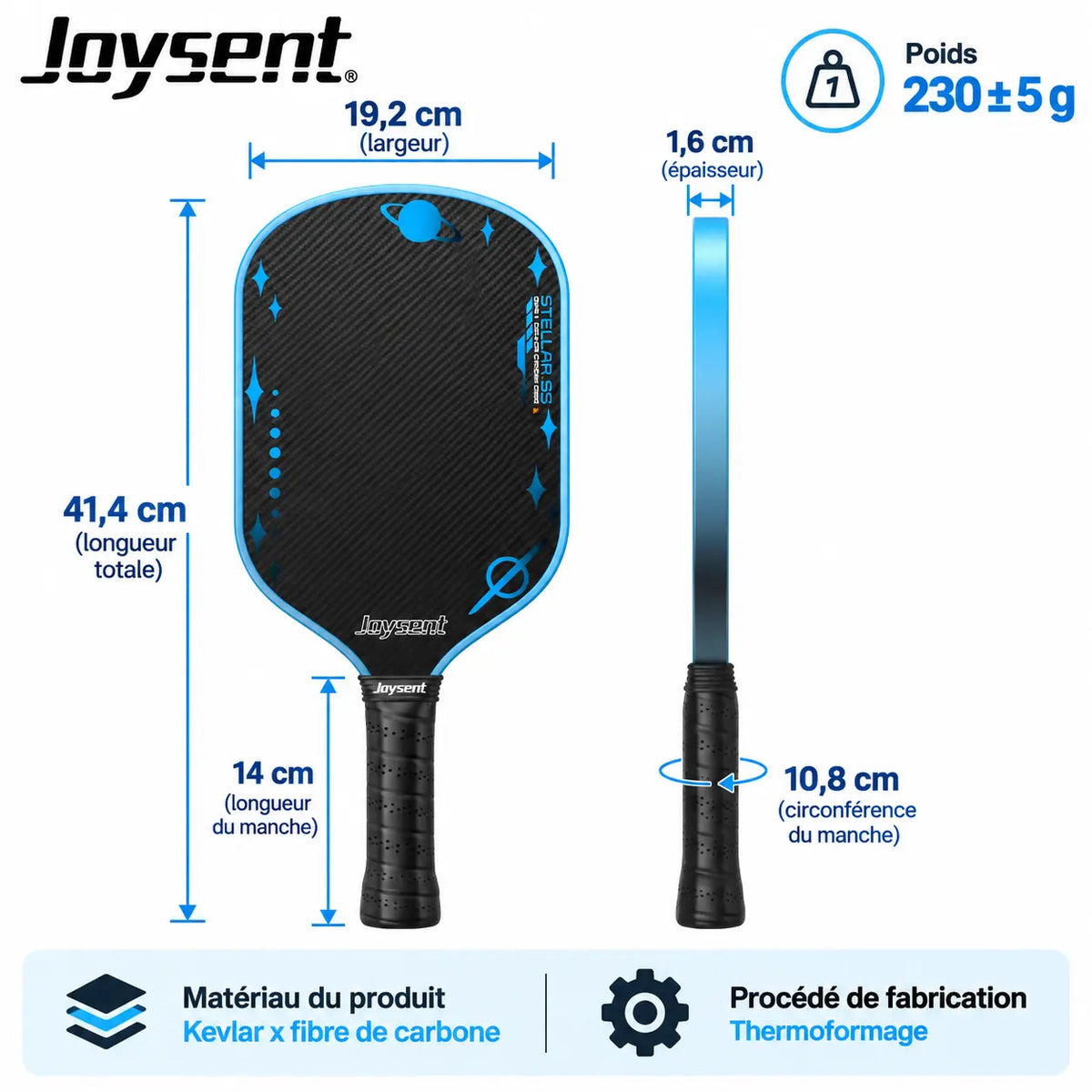 Raquette Pickleball Stellar S2 Kevlar - Joysent Pickleline