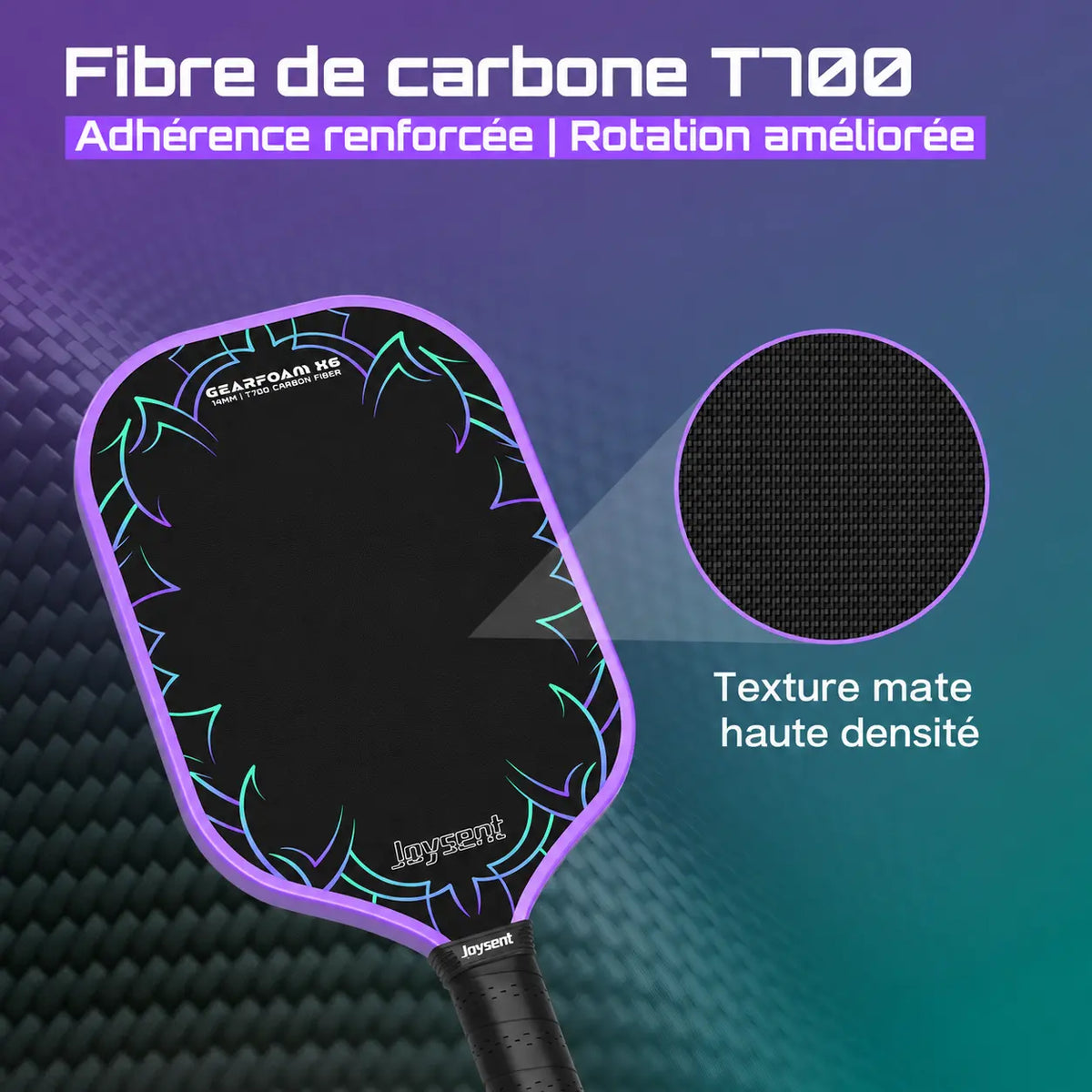 Raquette Pickleball T700 Carbone EPP - Joysent Pickleline