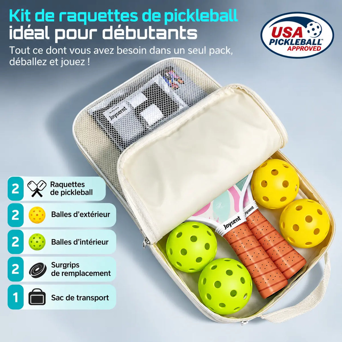 Pack Pickleball JT-1 T300 Pastel - Joysent Pickleline