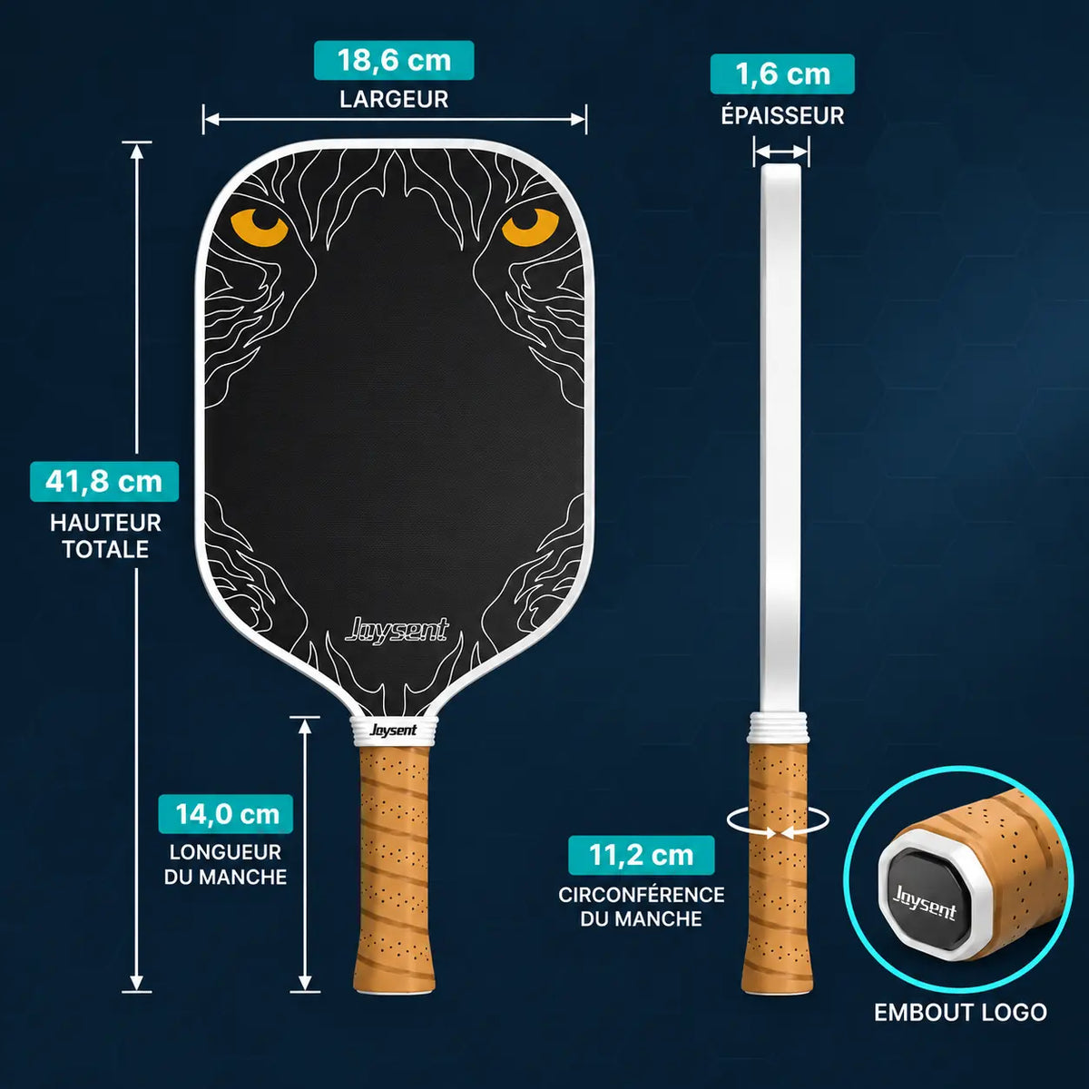 Raquette Pickleball EVA 4S T700 Carbone - Joysent Pickleline