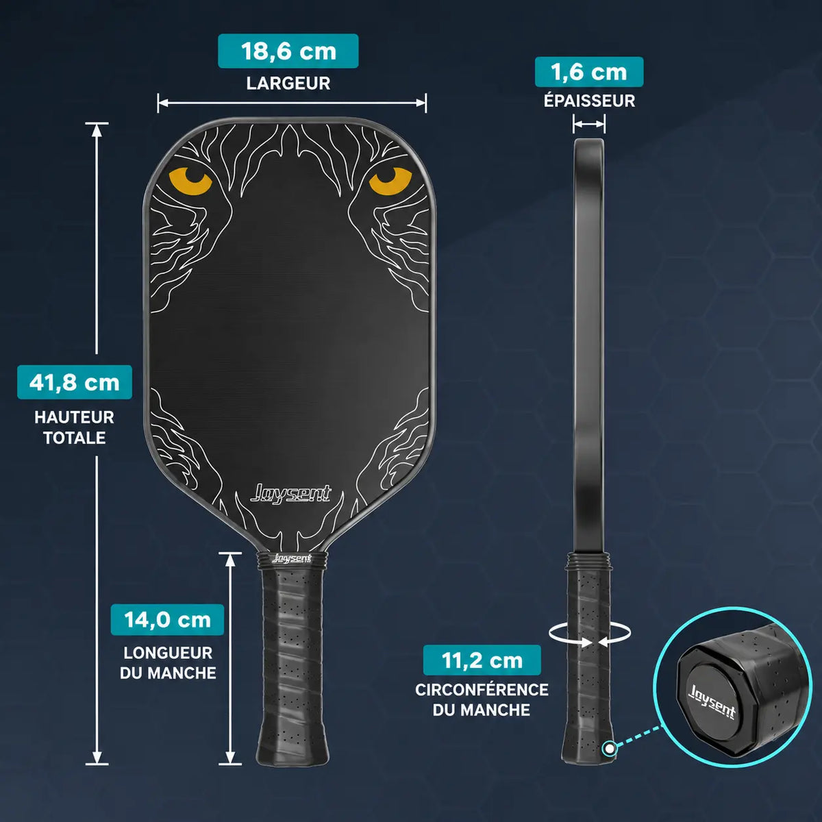 Raquette Pickleball EVA 4S T700 Carbone - Joysent Pickleline
