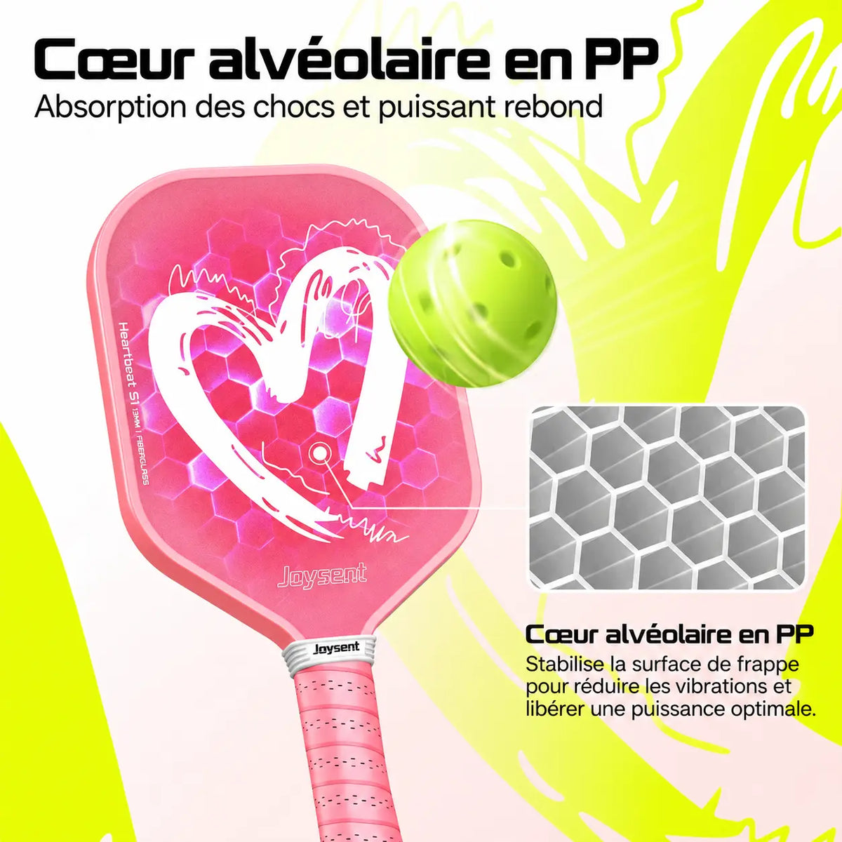 Raquette Pickleball Heartbeet S1 Fibre de Verre - Joysent Pickleline