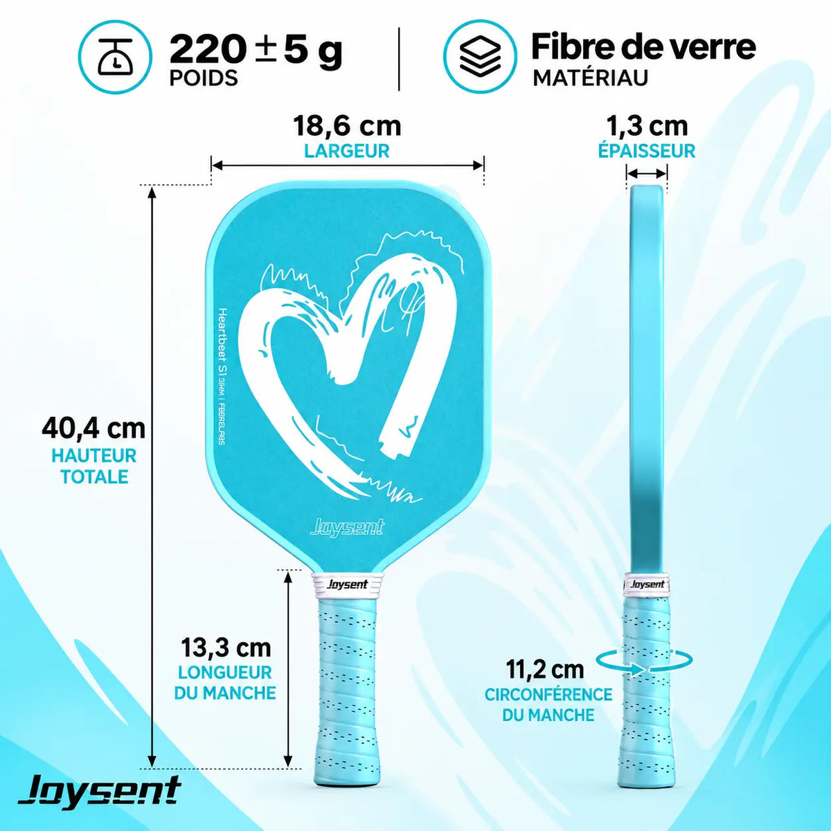 Raquette Pickleball Heartbeet S1 Fibre de Verre - Joysent Pickleline