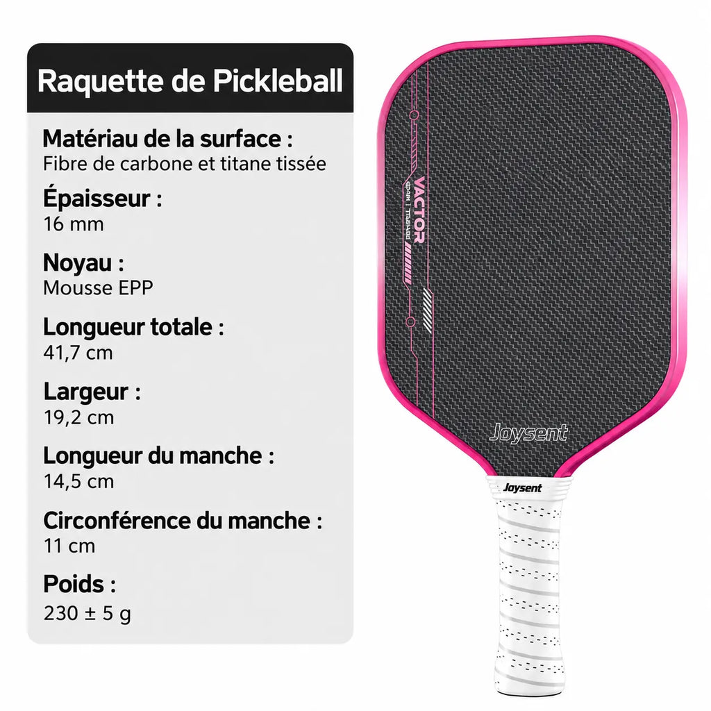 Raquette Pickleball Vactor Titane Carbone - Joysent Pickleline