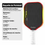 Raquette Pickleball Vactor Titane Carbone - Joysent Pickleline