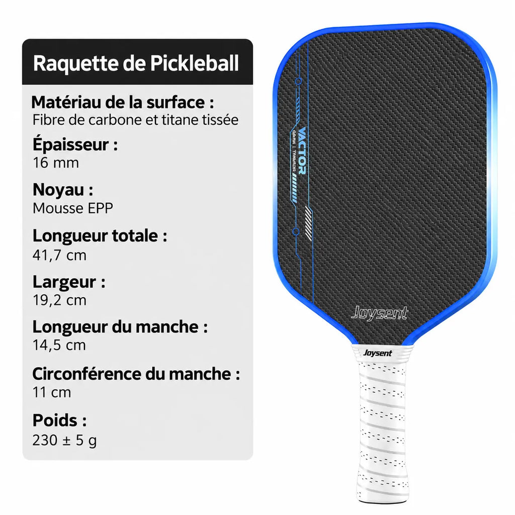 Raquette Pickleball Vactor Titane Carbone - Joysent Pickleline