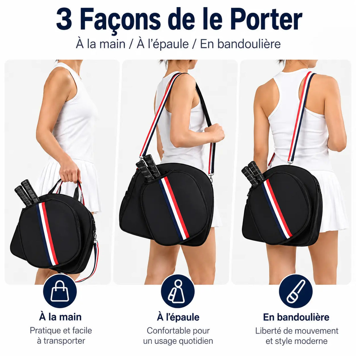 Sac de Sport Pickleball avec Étui à Raquette Détachable Pickleline