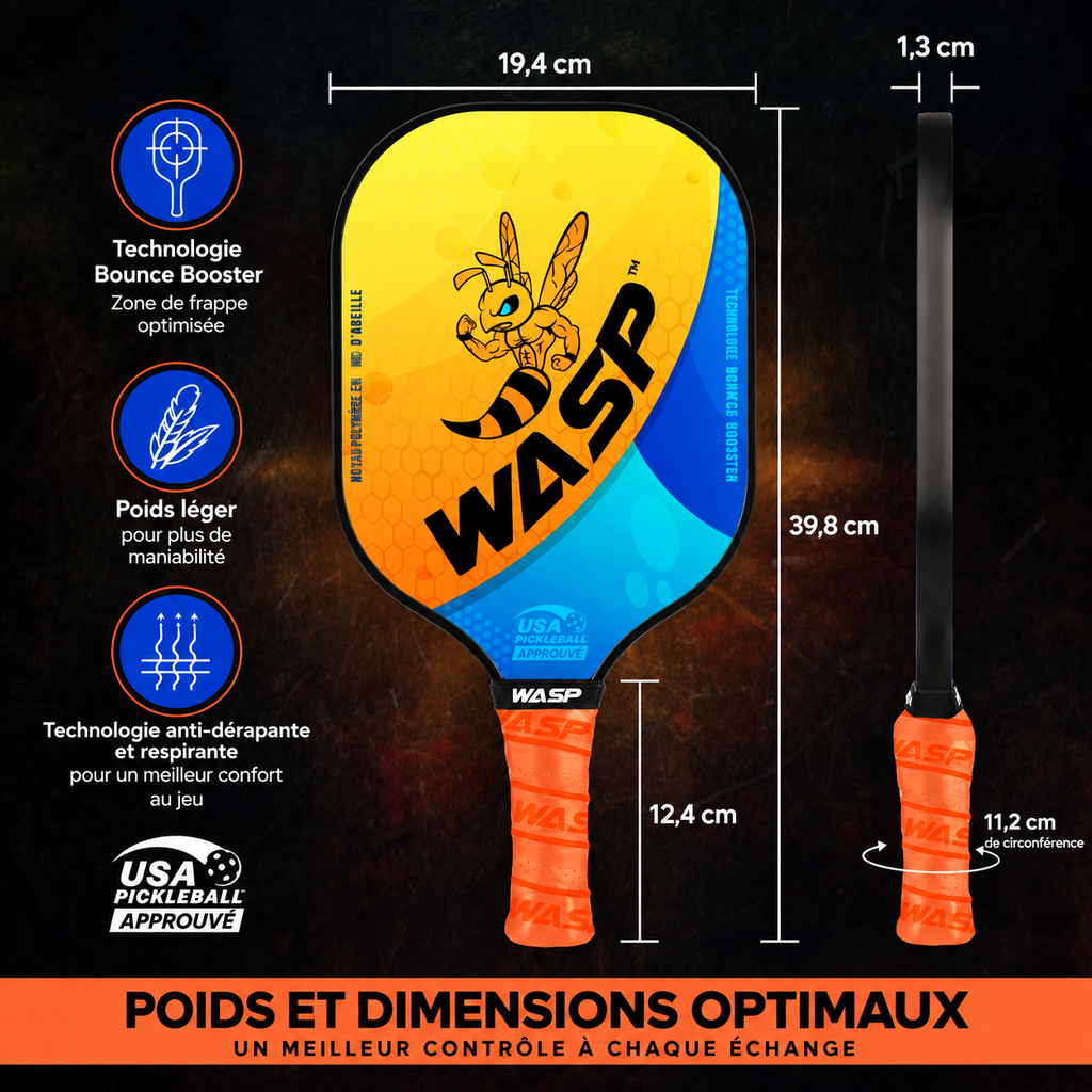 Pack Pickleball Junior Fibre de Verre - WASP Pickleline