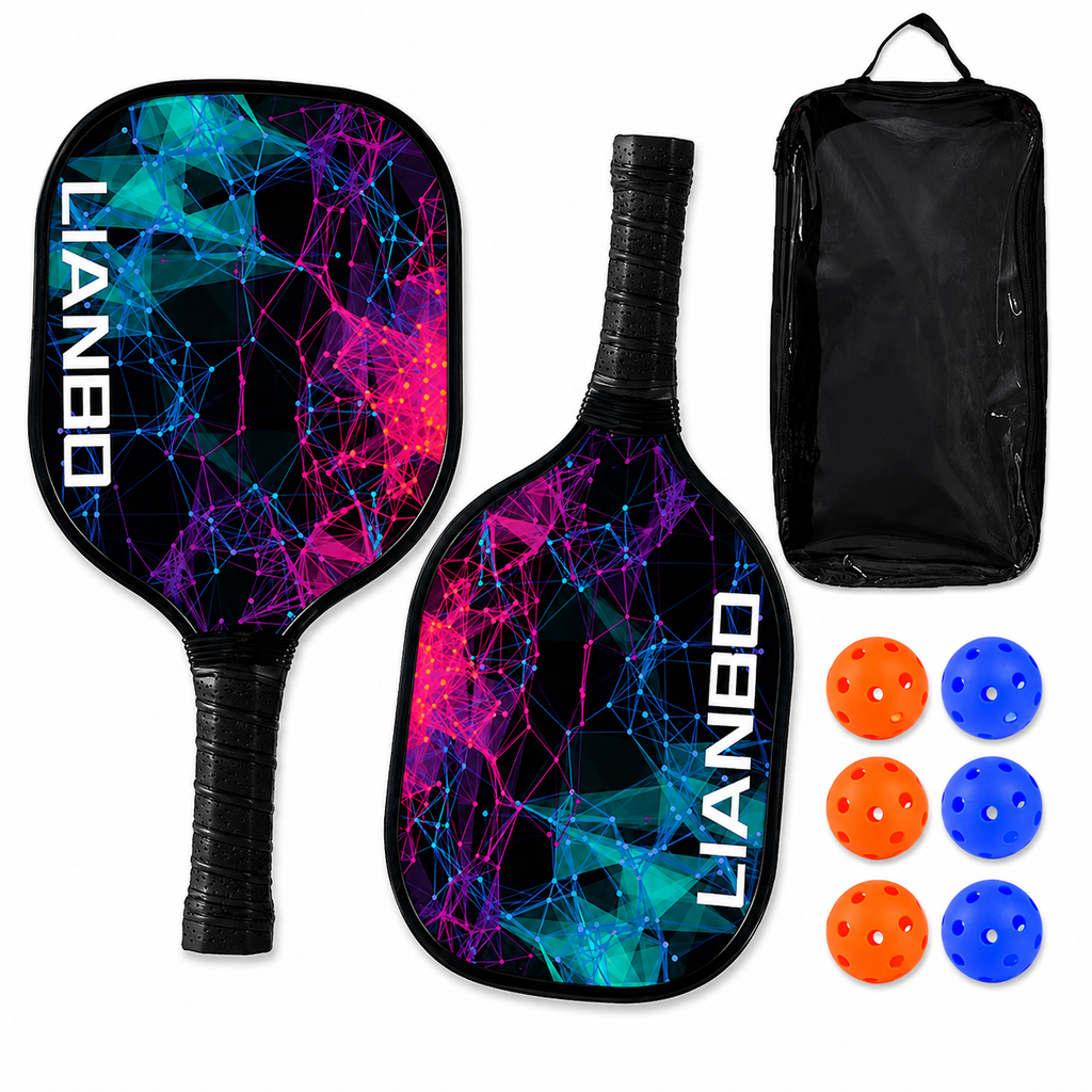 Set de Pickleball Junior LIANBO | 2 Raquettes Bois PU, 4 Balles et Sac