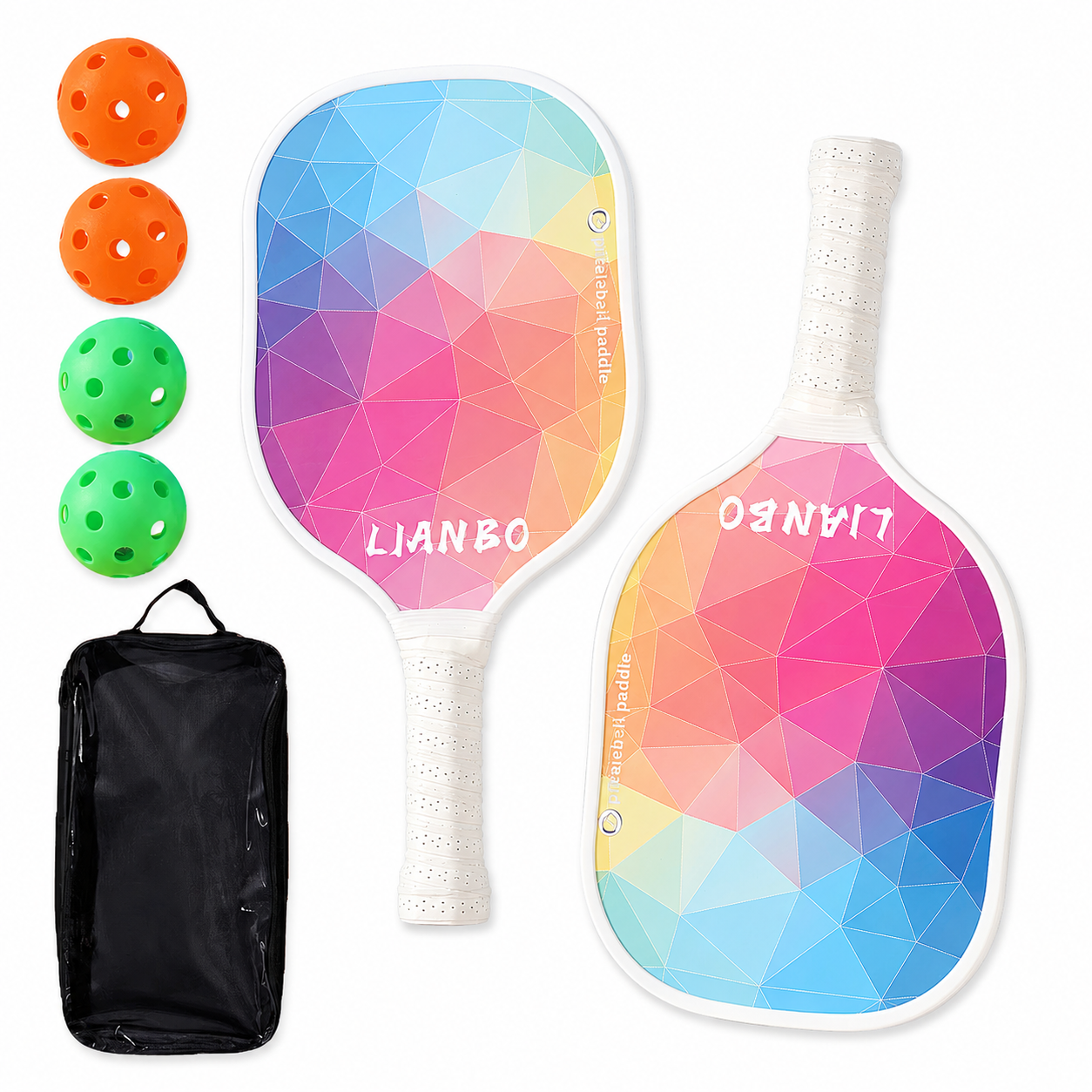 Set de Pickleball Junior LIANBO | 2 Raquettes Bois PU, 4 Balles et Sac