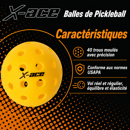 Balle de Pickleball X-ace Outdoor | 40 Trous