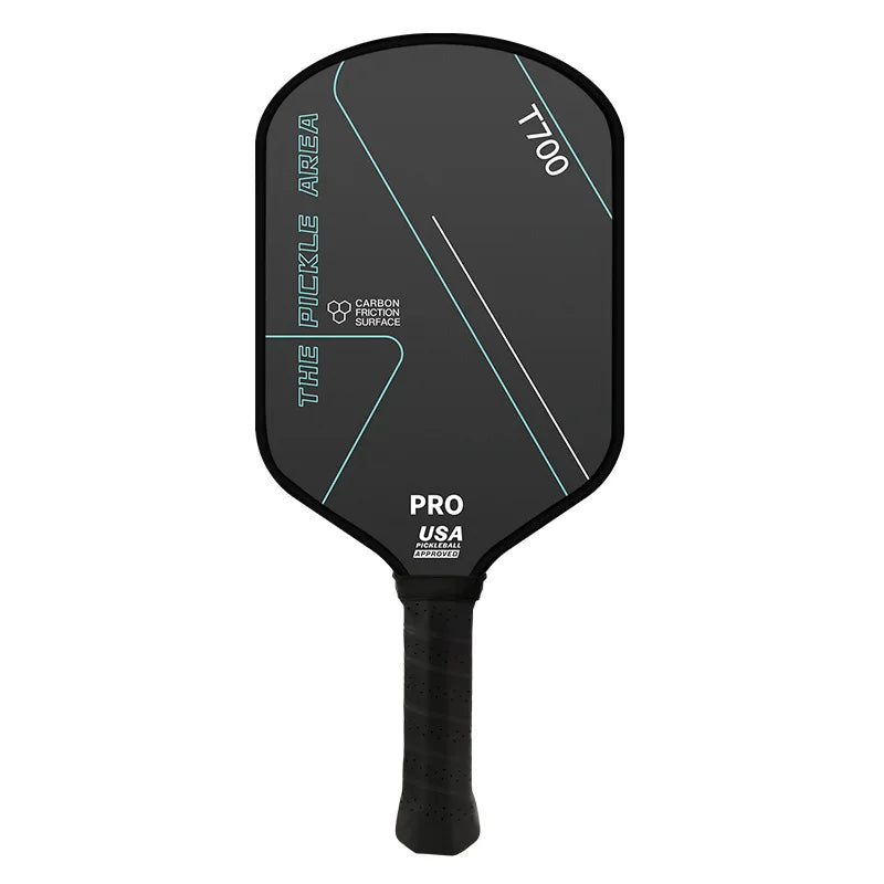 Raquette de pickleball The Pickle Area T700 PRO surface carbone, coloris noir, homologuée USA Pickleball
