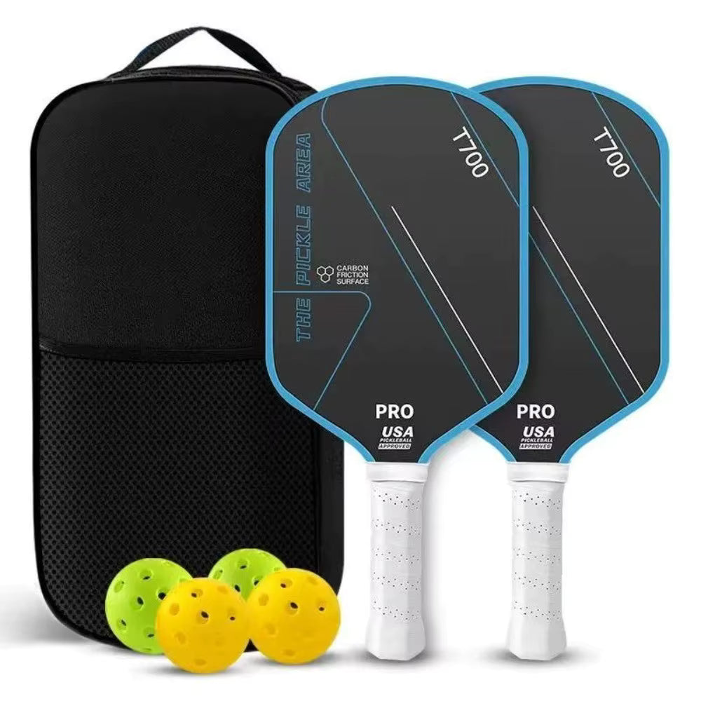 Set de Pickleball T700 | 2 Raquettes Carbone + 4 Balles + Sac de Transport