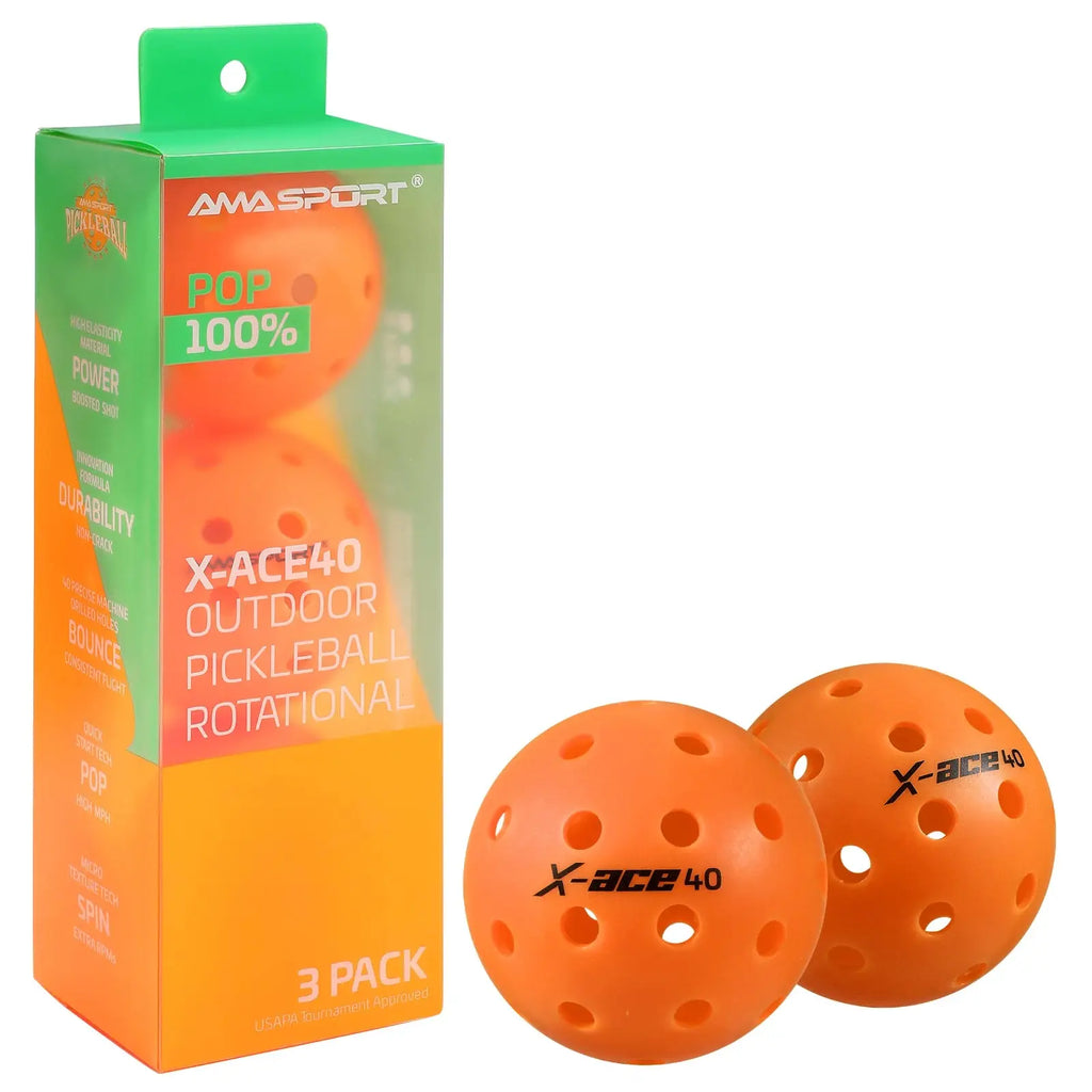 Balles de Pickleball X-ACE 40 Extérieur - AMASPORT Pickleline