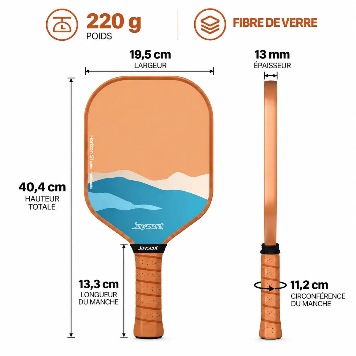 Raquette Pickleball Horizon S1 Fibre de Verre - Joysent Pickleline